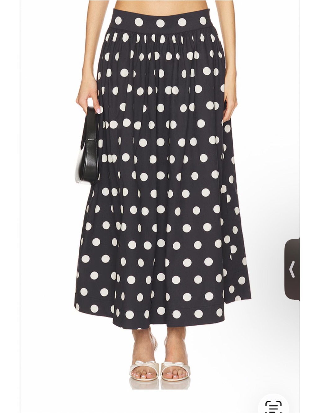 Lovers + Friends Deven Midi Skirt in Black Polka Dot